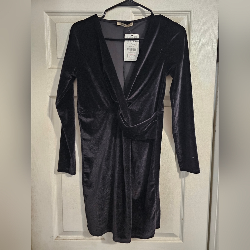 Suede black dress